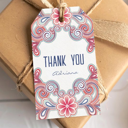 ボーホーな雰囲気の感謝の気持ちを伝えるタグ ギフトタグ