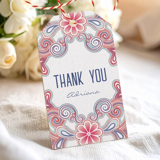 ボーホーな雰囲気の感謝の気持ちを伝えるタグ ギフトタグ