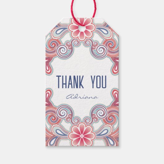 ボーホーな雰囲気の感謝の気持ちを伝えるタグ ギフトタグ (正面)