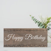 ボーホーな雰囲気の木目調ギフトカード 招待状 (スタンド正面)