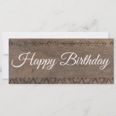 ボーホーな雰囲気の木目調ギフトカード 招待状 (正面)