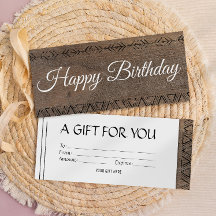 ボーホーな雰囲気の木目調ギフトカード