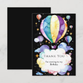 ボーホーな魔法の熱気球バースデー サンキューカード (正面/裏面)