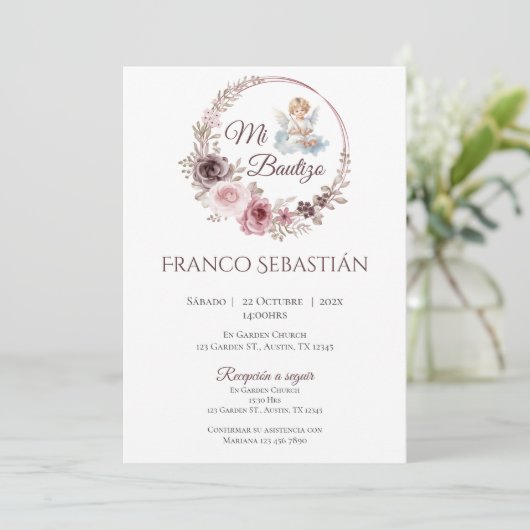 ボーホーのバプテスマスペインの招待状 招待状 (スタンド正面)