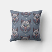 ボーホーの飾り付き狼の頭 クッション (裏面)