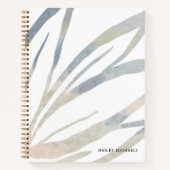 ボーホーアブストラクトリーフの名前入り ノートブック (正面)