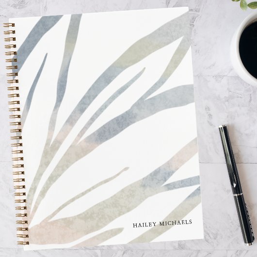 ボーホーアブストラクトリーフの名前入り ノートブック