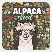 ボーホーアルパカフードフィエスタ セカンドバースデー スクエアシール (正面)