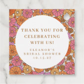 ボーホーアーシー フラワー ブライダルシャワー カスタム サンクス フェイバータグ (裏面)