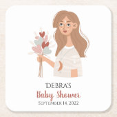 ボーホーアースマザー ハートの花束 オーダーメイド スクエアペーパーコースター (正面)