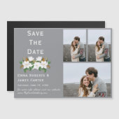 ボーホーアーチグレー写真Save the Dateマグネット マグネット招待状 (正面/裏面)