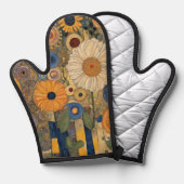 ボーホーアートヌーボー ゴールド ガーデン デイジー オーダーメイド ネーム 鍋つかみ (正面/裏面)