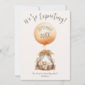 ボーホーイエローバルーン妊娠発表 招待状 (正面)