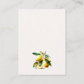 ボーホーイエローレモンガーデン ブック ベイビーシャワー エンクロージャーカード (裏面)