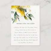 ボーホーイエローレモンガーデン ブック ベイビーシャワー エンクロージャーカード (正面)