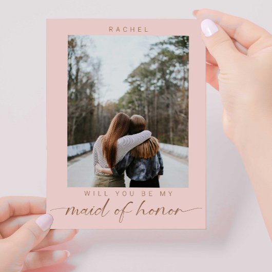 ボーホーウィル あなたが私のブライズメイドになってくれる？ フォトチック ポストカード