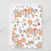 ボーホーウィンター ドライシトラス フローラル クリスマス ブランunch 招待状 (裏面)