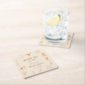 ボーホーウェスタン サドルアップ カウボーイ ブライズシャワー スクエアペーパーコースター (インサイチュ)