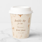 ボーホーウェスタン サドルアップ カウボーイ ブライズシャワー 紙コップ (正面)