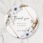 ボーホーウェディングフレーム エレガントな花の秋の結婚式 フェイバータグ (正面)