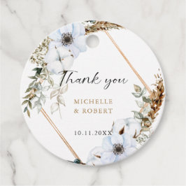 ボーホーウェディングフレーム エレガントな花の秋の結婚式 フェイバータグ