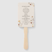 ボーホーウェディングプログラム ファン、式次第の花  ハンドファン (裏面)