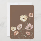 ボーホーウェディング フラワー 水彩画 アイスランドのポピー 招待状 (裏面)