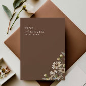 ボーホーウェディング ベージュ ボタニカル インビテーション