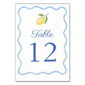 ボーホーウェービーブルーボーダー シトラスレモン ウェディング テーブルナンバー (裏面)