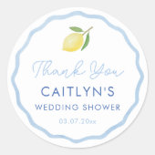 ボーホーウェービーライン シトラスレモン ウェディングシャワーフェイバー ラウンドシール (正面)