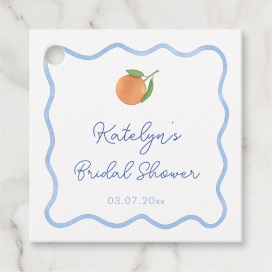 ボーホーウェーブイーラインシトラス メインスクイーズ ブライダルシャワー フェイバータグ (正面)