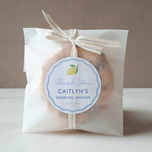 ボーホーウェーブライン シトラスレモン ウェディングシャワーフェイバー ラウンドシール