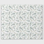 ボーホーウォータカラー ユーカリグリーン ウェディング ラッピングペーパー (フラット)