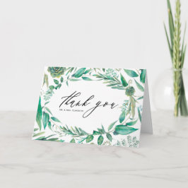 ボーホーウォーターカラーイカリソウと多肉植物のフレーム サンキューカード