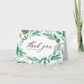 ボーホーウォーターカラーイカリソウと多肉植物のフレーム サンキューカード (正面)