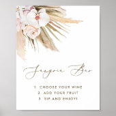 ボーホーウォーターカラーパンパスグラス サングリア バー サイン (正面)