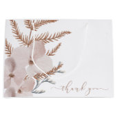 ボーホーウォーターカラーフラワギフトバッグ ラージペーパーバッグ (正面)