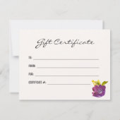 ボーホーウォーターカラーフラワーズ | フラワーギフト券 (裏面)