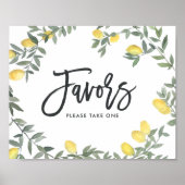 ボーホーウォーターカラーレモンリース ウェディングギフト ポスター (正面)