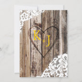 ボーホーウッドのひまわりアントラーズレースラスティックウェディング 招待状 (裏面)