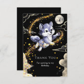 ボーホーウルフ誕生日おめでとう サンキューカード (正面/裏面)