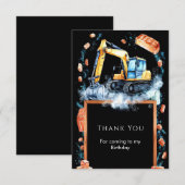 ボーホーエクスカベーター建設誕生日 サンキューカード (正面/裏面)