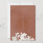 ボーホーエレガントなテラコッタの花の彩りのリハーサルディナー 招待状 (裏面)