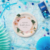 ボーホーエレガント ピンク フラワー ブライダル シャワー ペーパープレート (パーティー)