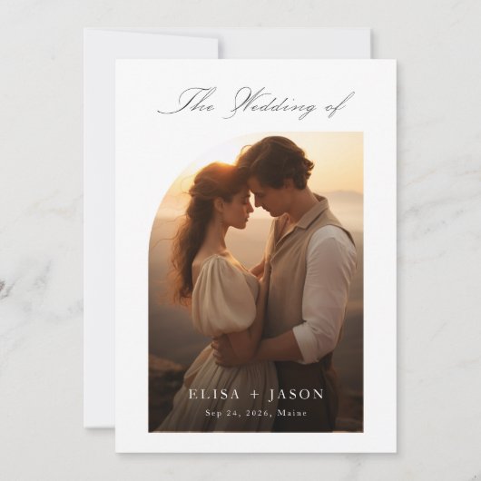 ボーホーエレガント フォト ウェディング 招待状 (裏面)