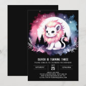 ボーホーエレガント ライオン 誕生日 招待状 (正面/裏面)