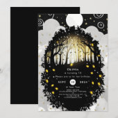 ボーホーエンカント ウッドランド バースデー 招待状 (正面/裏面)