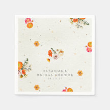 ボーホーオレンジ コテージコア フラワーブライダルシャワー ネーム