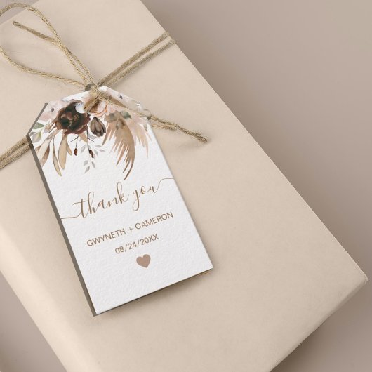 ボーホーオータムパンプキンシャワーサンクス ギフトタグ