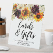 ボーホーオータムフラワーブライダルシャワーカーズ゙とギフト 台座サイン (インサイチュ)